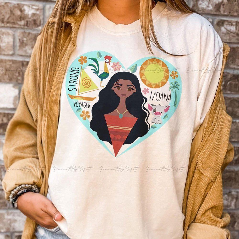 Princess Moana Heart Pua Girls Disney Vuitino Shirt